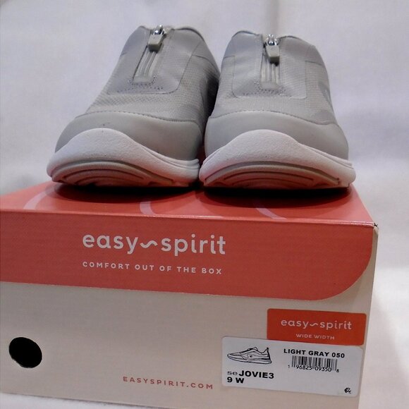 EASY SPIRIT size 9W Jovie Walking Shoes light gray fabric Zipper closure - NIB - Picture 2 of 6